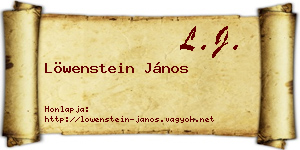 Löwenstein János névjegykártya